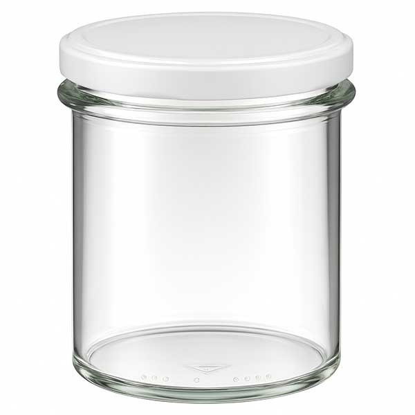 350 ml trommelglas met BasicSeal deksel wit UNiTWiST