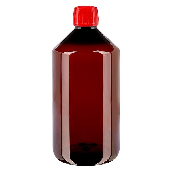 PET-fles 750ml met roode dop OV