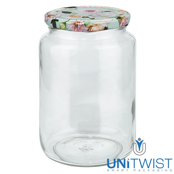 795 ml ronde pot + BasicSeal-deksel bloem mint UNiTWIST®