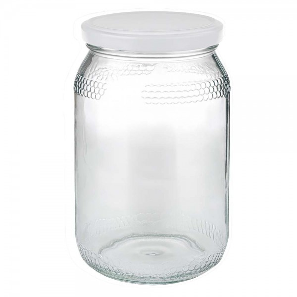 Honingpot 1260 g met witte BasicSeal UNiTWIST-deksel