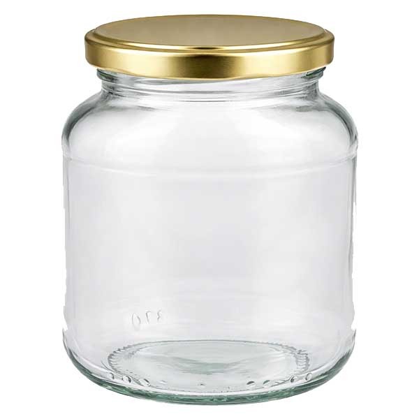 370 ml ovaal glas met BasicSeal deksel goud UNiTWIST